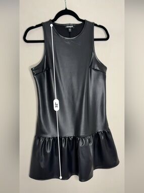 Express Black Faux Leather Mini Dress